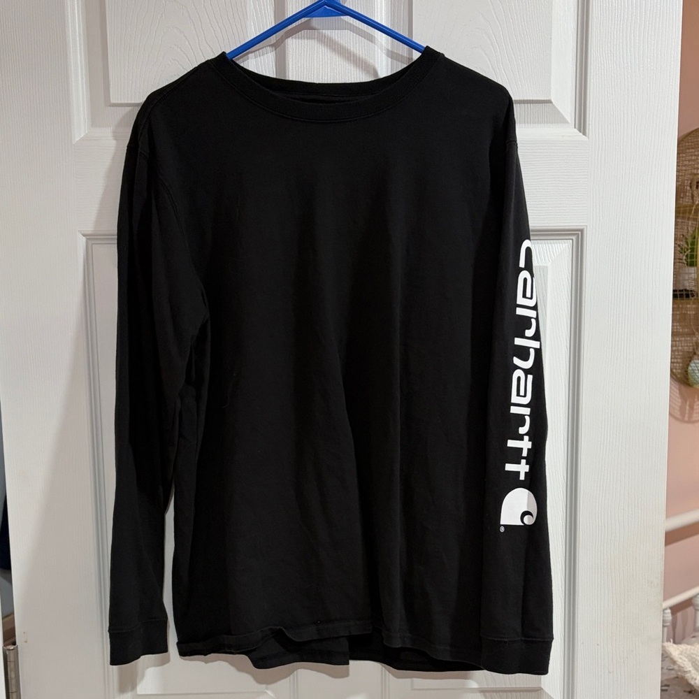 Carhartt Black Long Sleeve Tee with White Logo